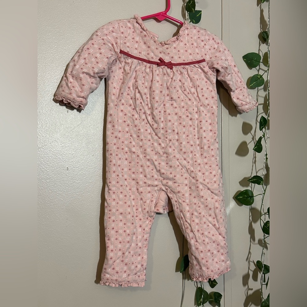 Janie and Jack Pink Star Pattern Footie